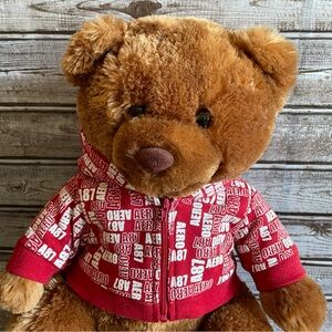 Aero Aeropostale plush teddy bear hoodie toy stuffed animal red ~ with tags